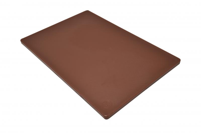 12" x 18" x 1/2" Polyethylene Brown Rigid Cutting Board